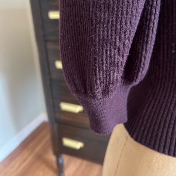 Women’s Zara puff sleeve thick 3/4 sleeve turtleneck fall winter sweater size sm - Picture 2 of 4